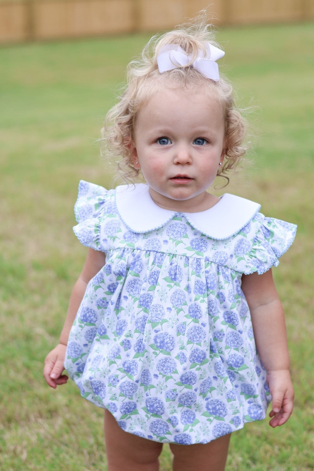 Whimsy Bay Kids Baby Girls Blue Floral Hampton Hydrangea Bubble
