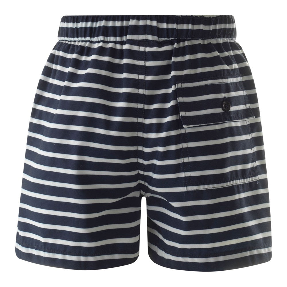 Rachel Riley London Boys Swim Trunks - Navy Blue Breton Stripes