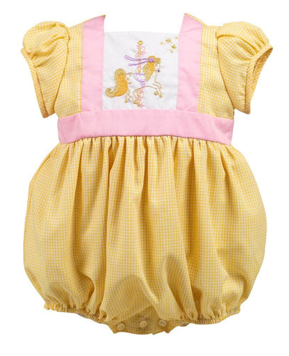 Proper Peony Baby Girls Yellow Royal Carousel Bubble