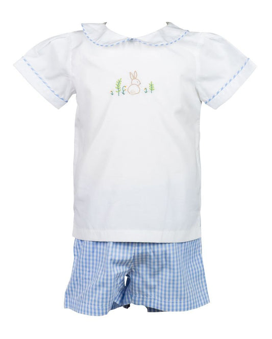 Proper Peony Toddler Boys Blue Blake Easter Bunny Shorts Set