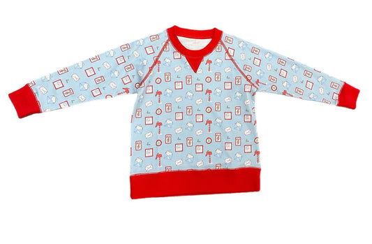 James & Lottie Sam Letters to Santa Sweatshirt - Blue