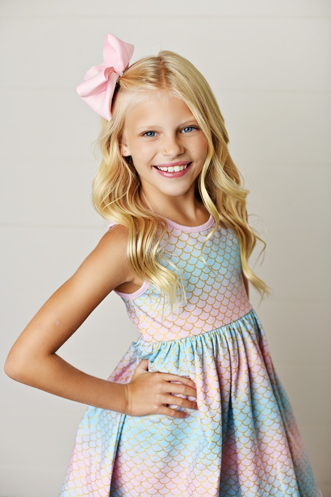 Swoon Baby Girls Pastel Glitter Mermaid Dress 10