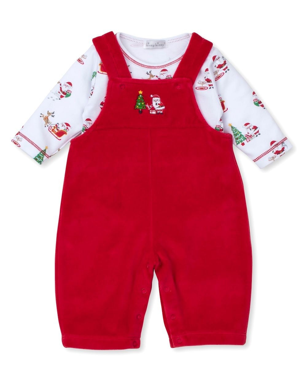 Kissy Kissy | Soft Prima Cotton | Christmas Magic Velour Overall Set