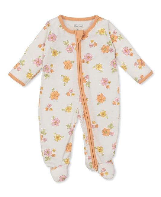 Kissy Kissy Love Baby Girls Blushing Blossoms Zipper Footie