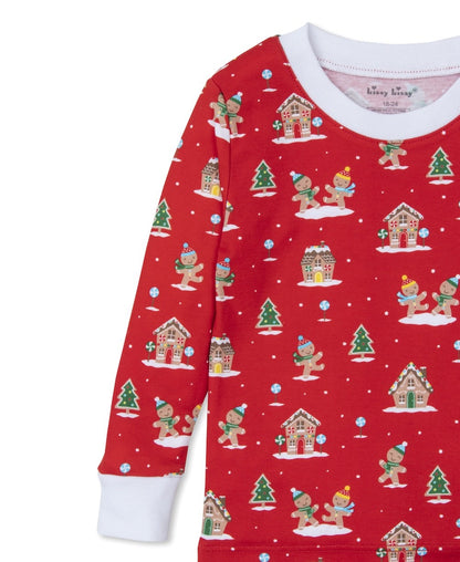 Kissy Kissy Snug Fit Pajamas - Red Christmas Gingerbread Joy