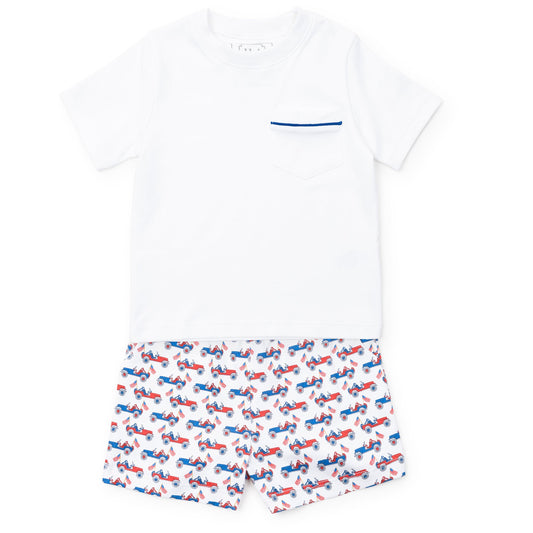 Lila & Hayes Boys Walker Shorts Set - Patriotic Jeeps by Lila & Hayes