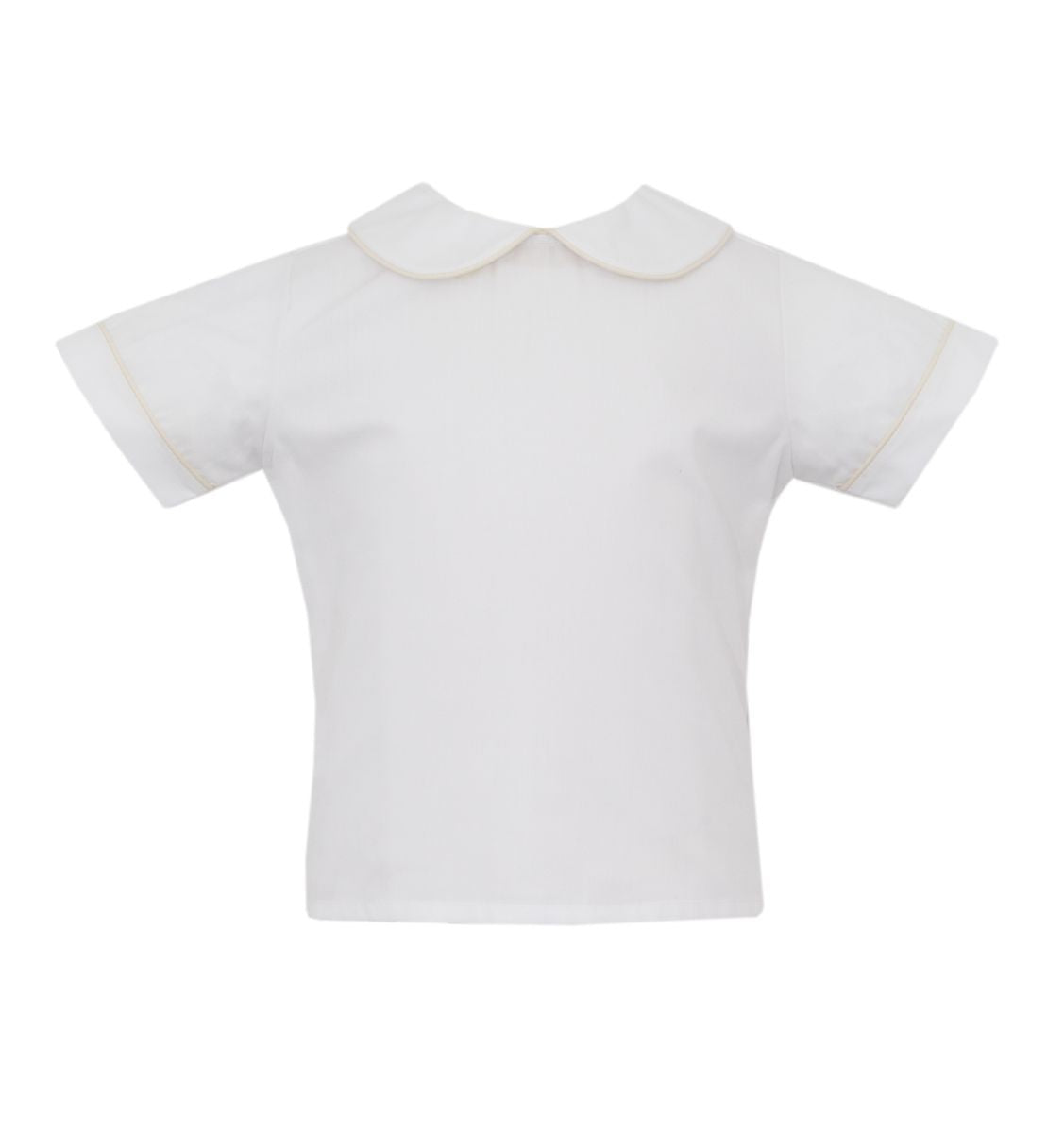 Petit Bebe Boys White Poplin Cross Shortall with White Poplin Shirt by Petit Bebe