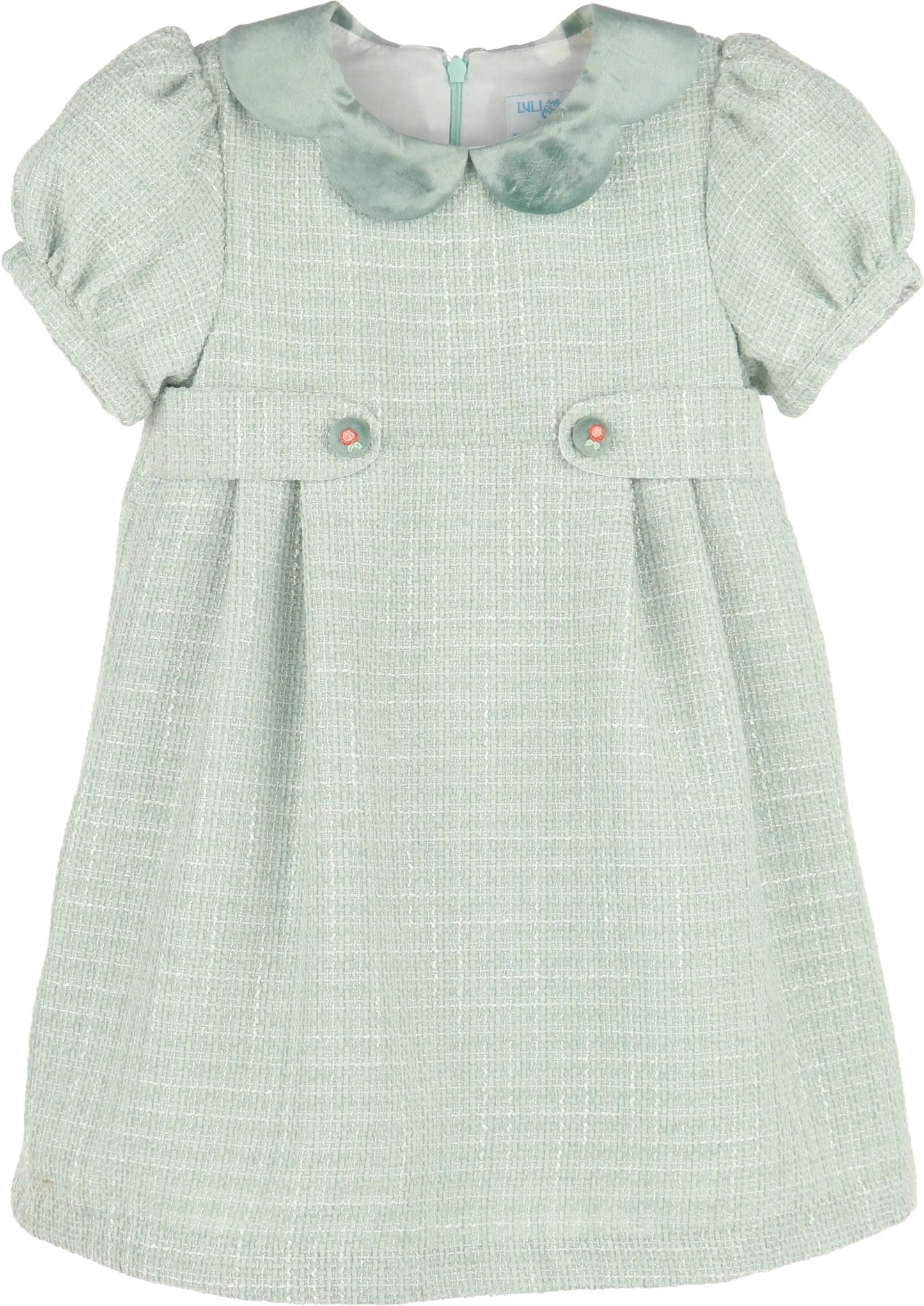 Luli & Me Girls Green Chanel Dress by Luli & Me