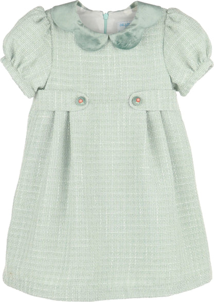 Luli & Me Girls Green Chanel Dress by Luli & Me