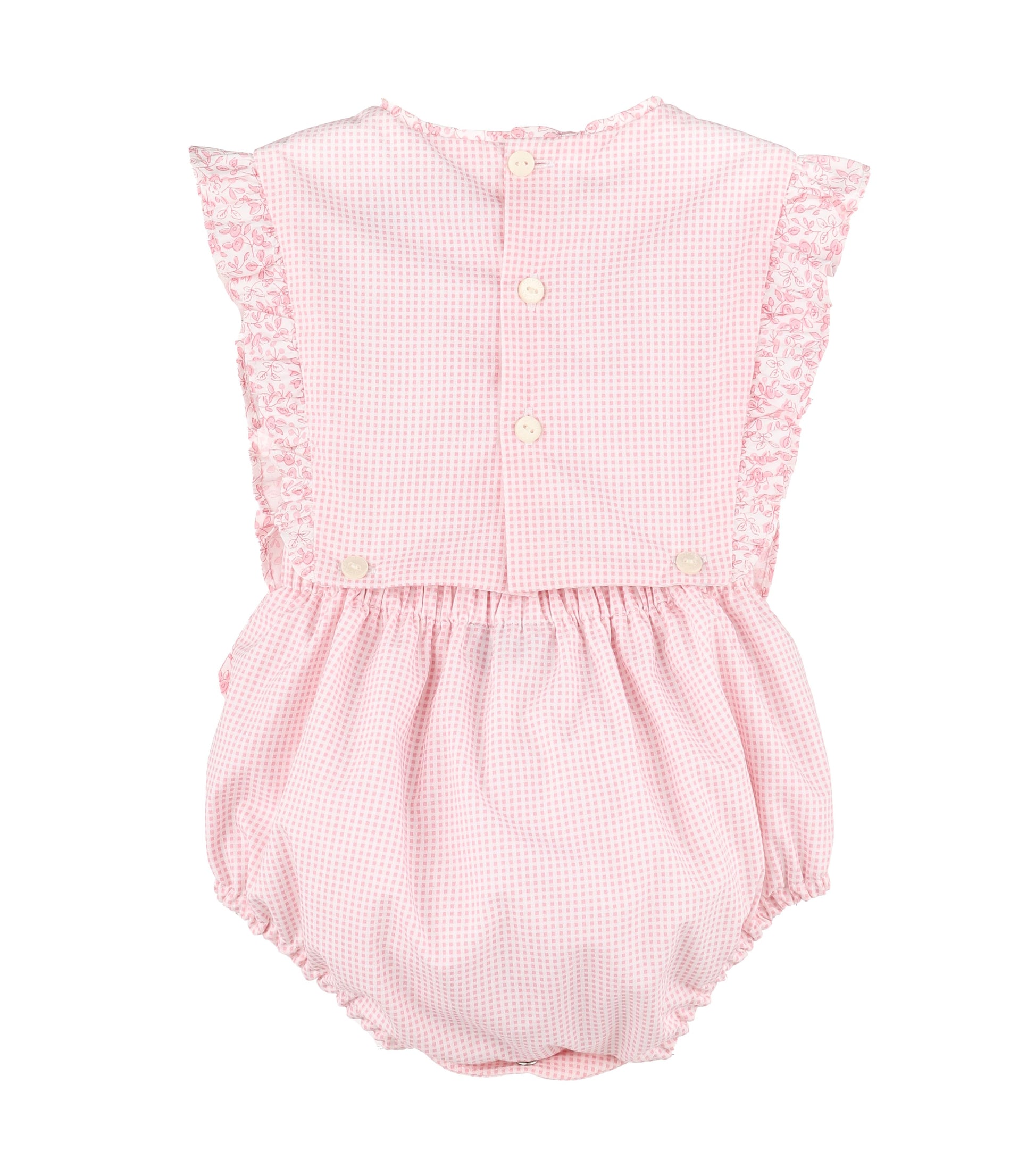 Sophie & Lucas Girls Blooms Gingham Bubble - Pink