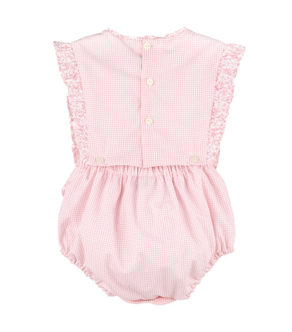 Sophie & Lucas Girls Blooms Gingham Bubble - Pink by Sophie & Lucas