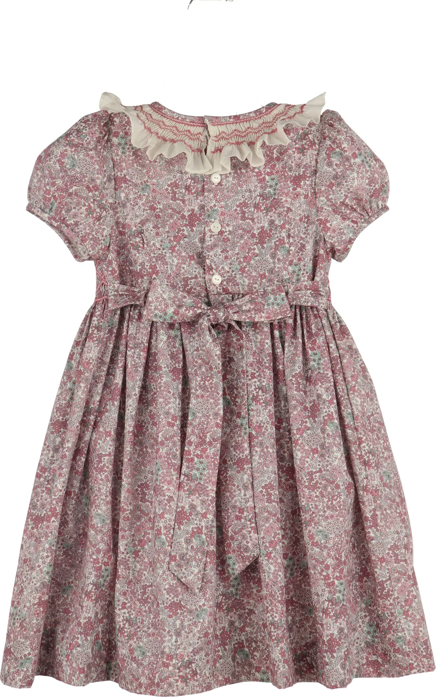 Luli & Me Girls Pink Fall Bloom Collar Dress by Luli & Me