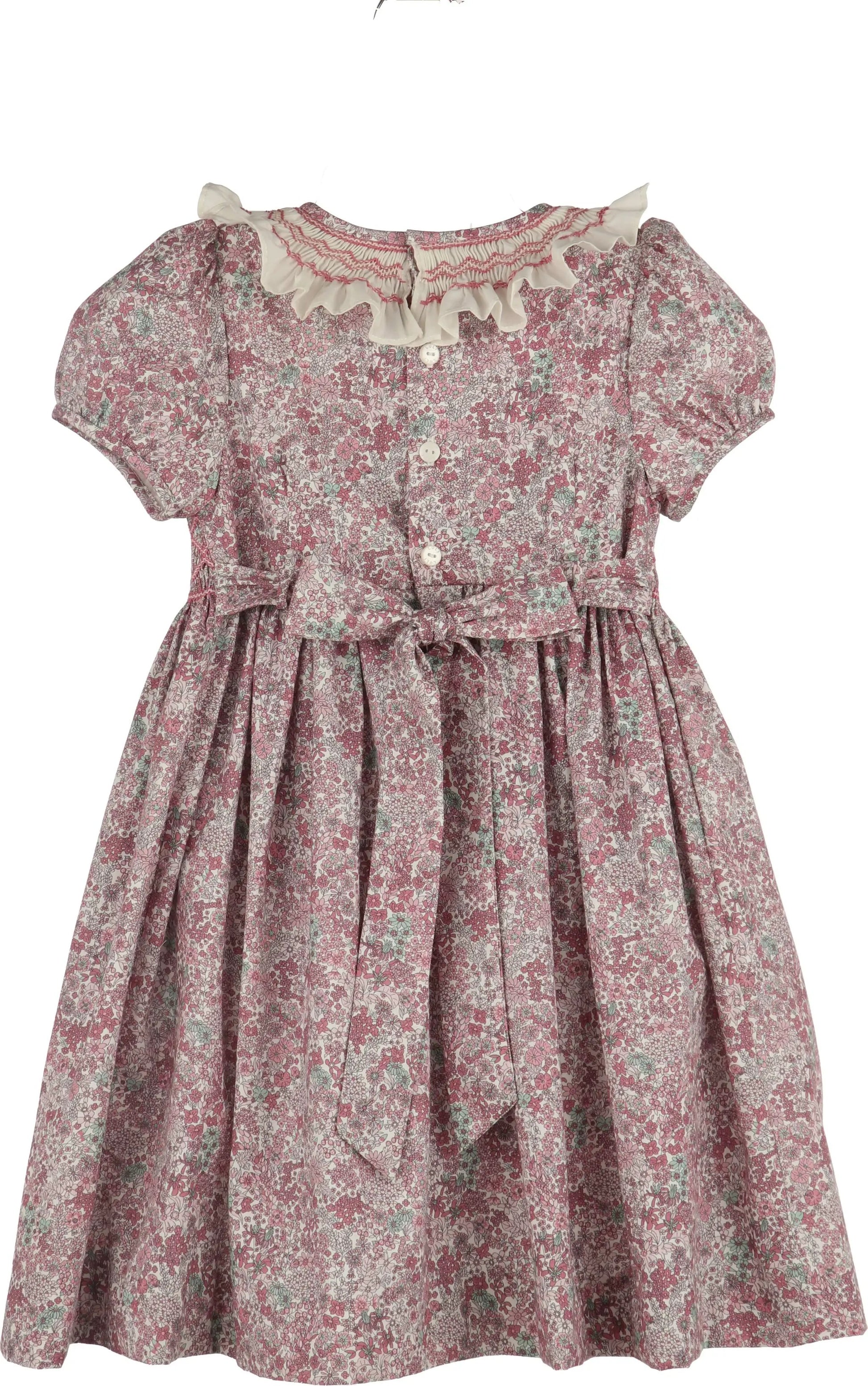 Luli & Me Girls Pink Fall Bloom Collar Dress