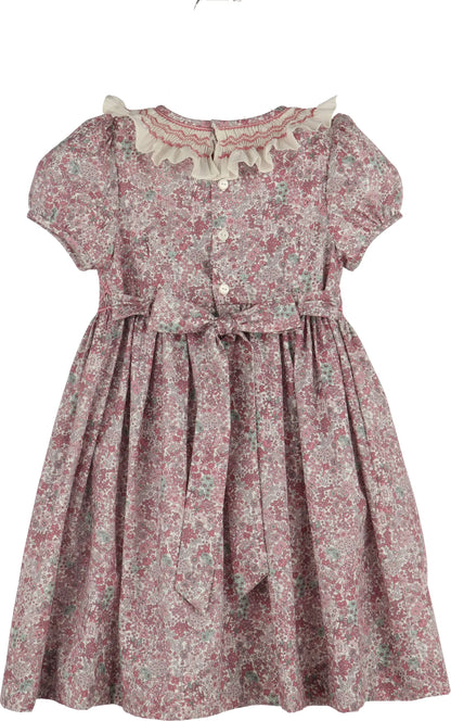 Luli & Me Girls Pink Fall Bloom Collar Dress by Luli & Me