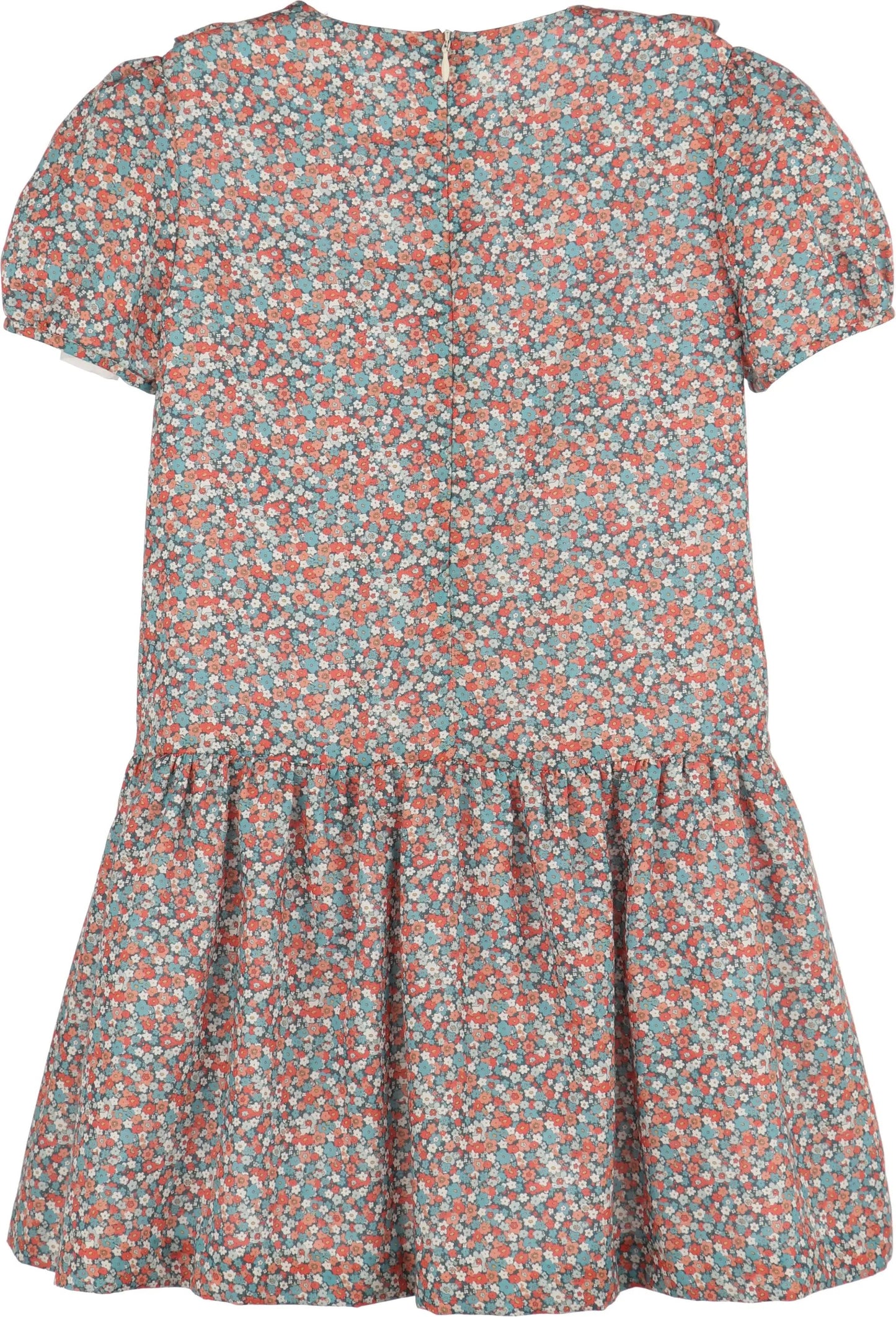 Luli & Me Girls Floral Vintage A-Line Dress - Blue by Luli & Me